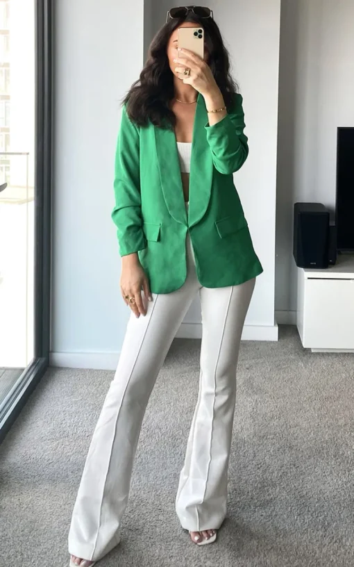 Green Elise Blazer Jacket<IKRUSH Outlet