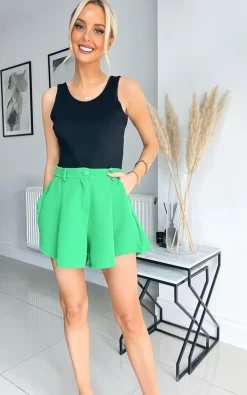 Green Eloise Flared Shorts<IKRUSH Best