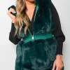 Green Emilee Faux Fur Zip Up Gilet<IKRUSH Fashion