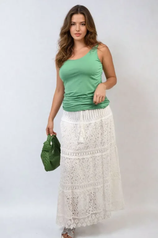 Green Hallie Scoop Neck Tank Top<IKRUSH Hot