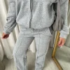 Grey Ashlee Zip Bomber Jacket and Trouser Co-ord Set<IKRUSH Hot