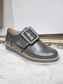 Grey Ella Fashion Flat Shoes<IKRUSH Hot