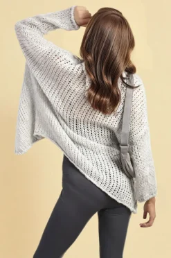 Grey Hazel Chunky Long Sleeve Knitted Cardigan<IKRUSH New