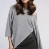 Grey Shelly Oversized Knitted Top<IKRUSH Clearance