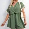 Khaki Davina Casual Cross Over Playsuit<IKRUSH Best