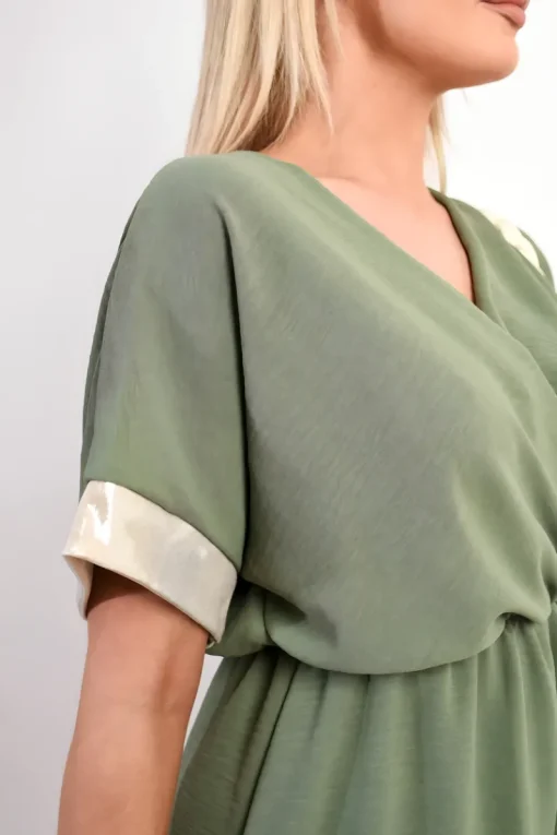 Khaki Davina Casual Cross Over Playsuit<IKRUSH Best