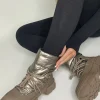 Khaki Ezra Padded Lace Up Chunky Sole Snow Boots<IKRUSH Sale