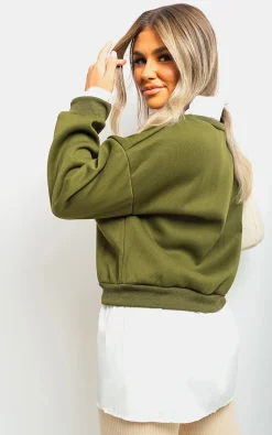 Khaki Jaylee Los Angeles Graphic Shirt Jumper<IKRUSH Outlet