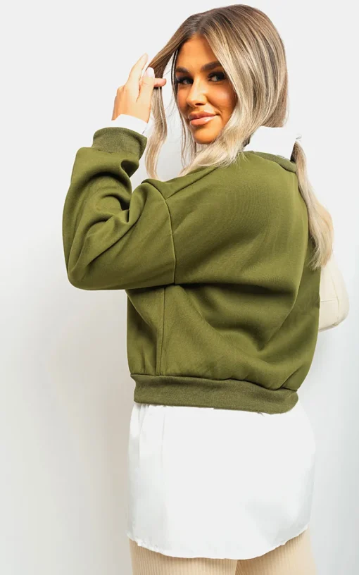 Khaki Jaylee Los Angeles Graphic Shirt Jumper<IKRUSH Outlet