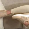 Khaki Judith Rhinestone Decor Zip Platform Trainers<IKRUSH Outlet