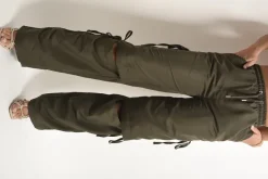Khaki Mandy Knee Cut Out Cargo Trouser<IKRUSH Discount