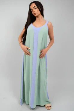 Lilac Bianca Two-Tone Sleeveless Cami Maxi Dress<IKRUSH Sale