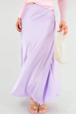 Lilac Estella Lightweight High Waisted Maxi Skirt<IKRUSH Hot