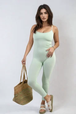 Mint Christina Sleeveless Bodycon Jumpsuit<IKRUSH Outlet