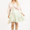 Mint Nalaya V Neck Long Sleeve Mini Dress with Metallic Tassel Detail<IKRUSH Best