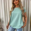 Mint Naomi Round Neck with Side Pockets Oversized Top<IKRUSH Online