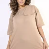 Mocha Camryn Oversized Cargo T-shirt<IKRUSH Sale