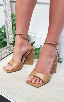 Mocha Dixie Lace Up Block High Heel<IKRUSH Sale