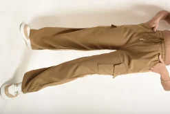 Mocha Faye Wide Leg Drawstring Waist Flap Pocket Trouser<IKRUSH Fashion