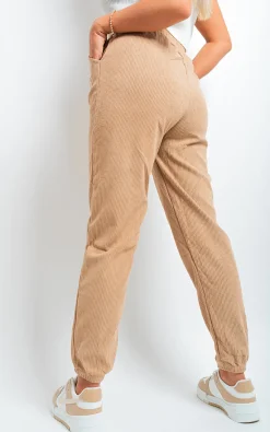 Mocha Noemi High Waisted Drawstring Trouser with Pockets<IKRUSH Outlet