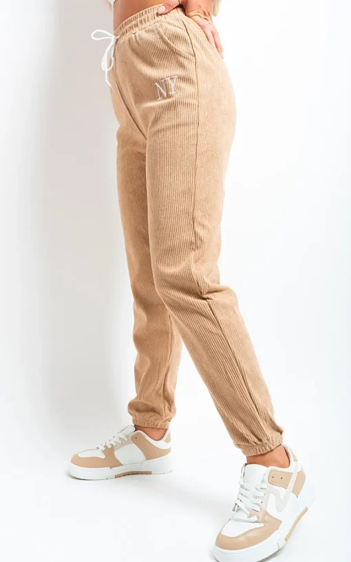Mocha Noemi High Waisted Drawstring Trouser with Pockets<IKRUSH Outlet