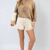 Mocha Rowena Batwing Oversized Pleated Top<IKRUSH Fashion