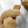 Mocha Saffron Faux Fur Sandals<IKRUSH Clearance