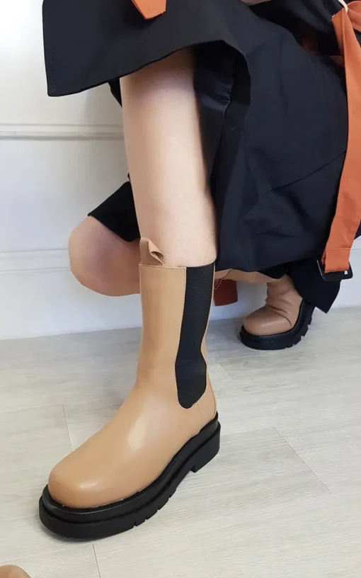 Mocha Sharie Mid Calf Chunky Boots<IKRUSH Discount