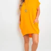 Orange Esme Short Sleeve with Front Pockets Top<IKRUSH Discount