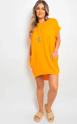 Orange Esme Short Sleeve with Front Pockets Top<IKRUSH Discount