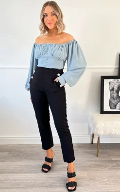 Petrol Maeve Off Shoulder Blouse<IKRUSH Outlet