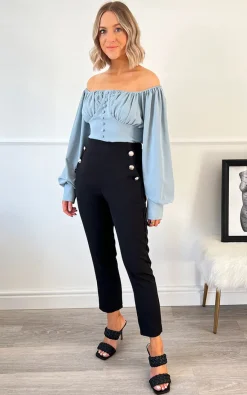 Petrol Maeve Off Shoulder Blouse<IKRUSH Outlet