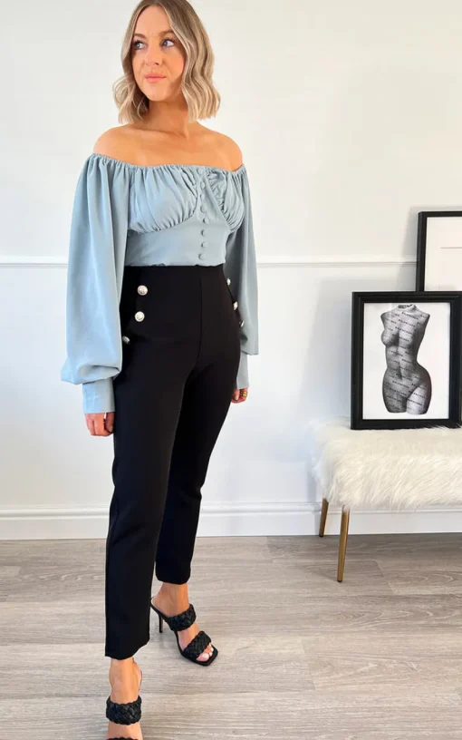 Petrol Maeve Off Shoulder Blouse<IKRUSH Outlet