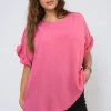 Pink Alexandra Frill Sleeve Top<IKRUSH Hot