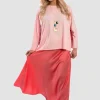 Pink Emmy Casual Long Sleeve Loose Fit Top<IKRUSH New