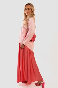 Pink Emmy Casual Long Sleeve Loose Fit Top<IKRUSH New