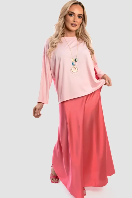 Pink Emmy Casual Long Sleeve Loose Fit Top<IKRUSH New