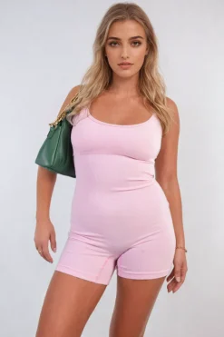 Pink Imelda Strappy Fitted Bodysuit<IKRUSH Discount