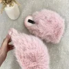 Pink Nadia Fluffy Faux Fur Slippers<IKRUSH Fashion