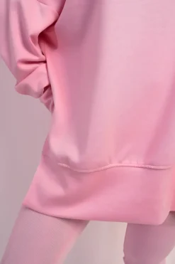Pink Romina Long Sleeve Side Split Sweatshirt & Leggings Co-ord Set<IKRUSH Clearance