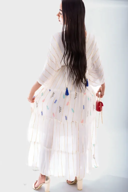Royal Clara V-Neck Tassel Printed Detail Maxi Dress<IKRUSH Outlet