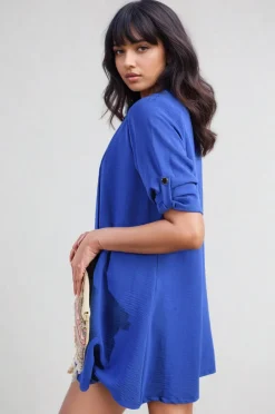 Royal Vivian Open Front Roll Up Sleeve Cardigan<IKRUSH Hot