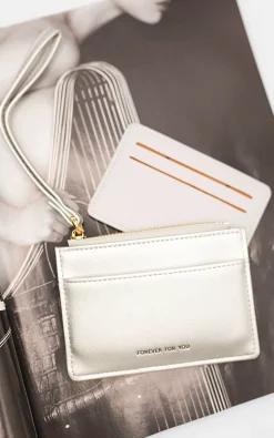 Silver Amelie Side Zip Card Holder<IKRUSH Discount