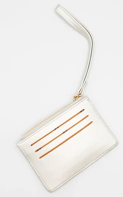 Silver Amelie Side Zip Card Holder<IKRUSH Discount