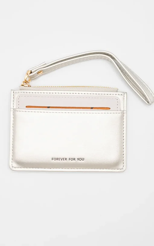 Silver Amelie Side Zip Card Holder<IKRUSH Discount