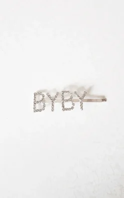 Silver Lia Slogan Diamante Detail Hair Clip<IKRUSH New