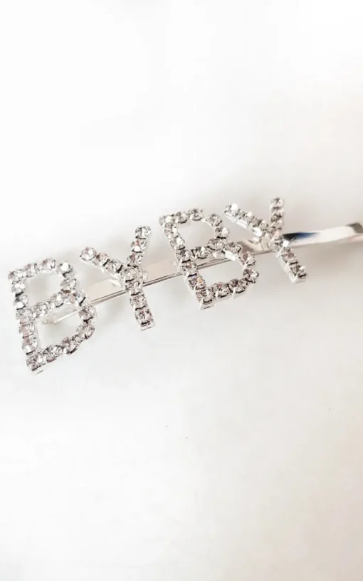 Silver Lia Slogan Diamante Detail Hair Clip<IKRUSH New