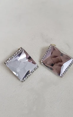 Silver Lowri Diamante Crystal Drop Earrings<IKRUSH Online