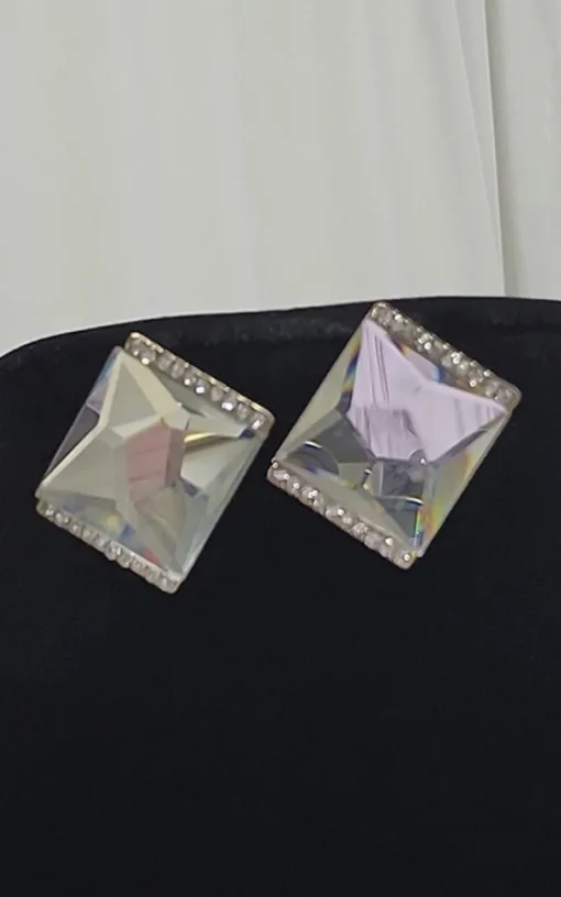 Silver Lowri Diamante Crystal Drop Earrings<IKRUSH Online