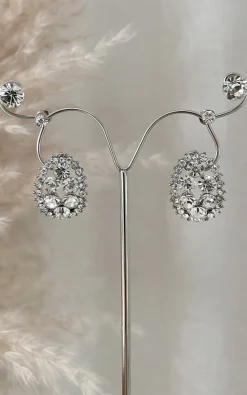 Silver Zahra Embellished Earrings<IKRUSH Discount